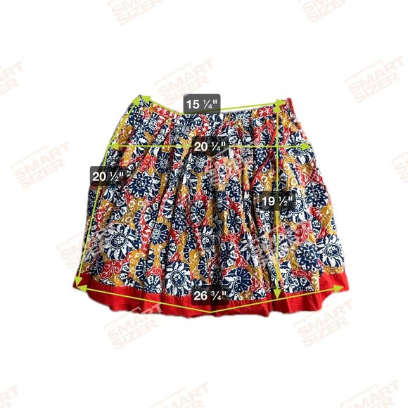 Vtg Moda International Skirt Women M Floral A Line Cotton Preppy Artsy Lagenlook - Picture 2 of 8